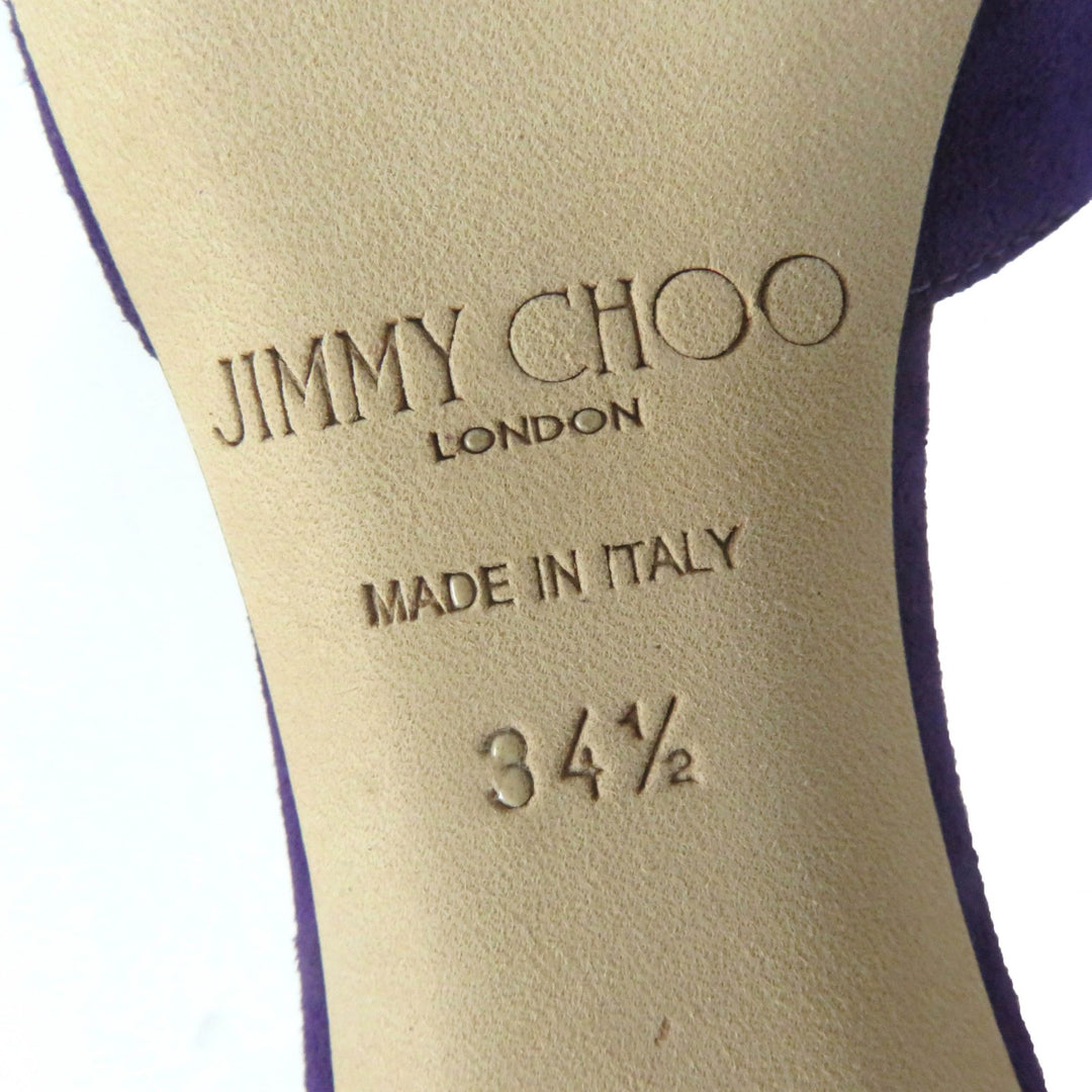 Discounted Excellent JIMMY CHOO pumps ESTHER 85 Almond toe purple Women 34.5