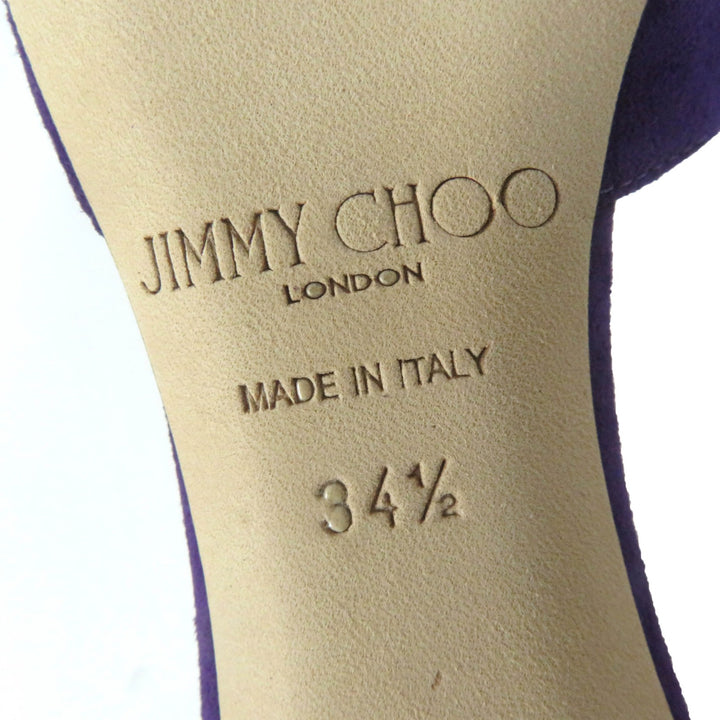 Discounted Excellent JIMMY CHOO pumps ESTHER 85 Almond toe purple Women 34.5