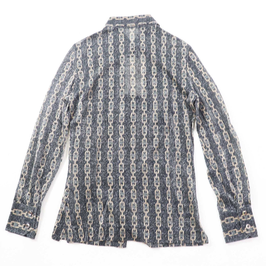 Pristine CELINE Long sleeve shirt Rare Old Celine Triomphe ChainPattern Women 38