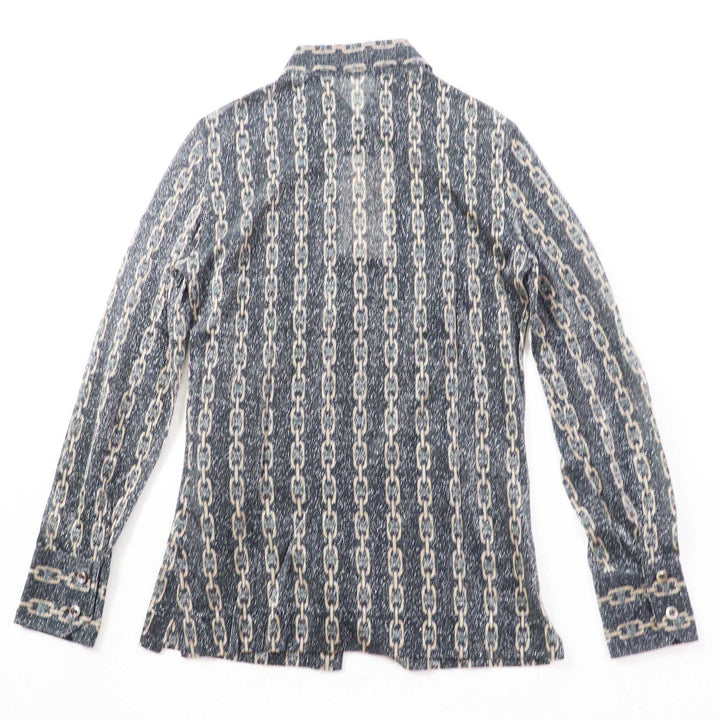 Pristine CELINE Long sleeve shirt Rare Old Celine Triomphe ChainPattern Women 38