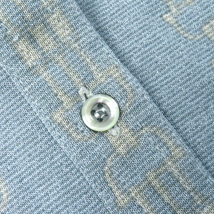 Pristine CELINE Long sleeve shirt Rare Old Celine ChainPattern with Glitter Women 42