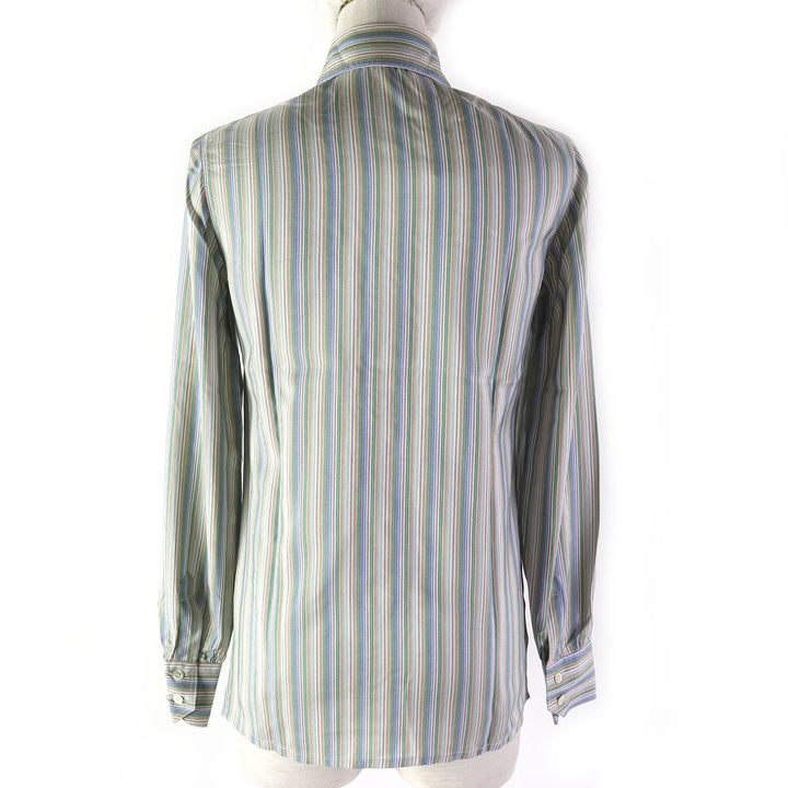 Pristine CELINE Long sleeve shirt Rare Old Celine Carriage Embroidery silk Women 38