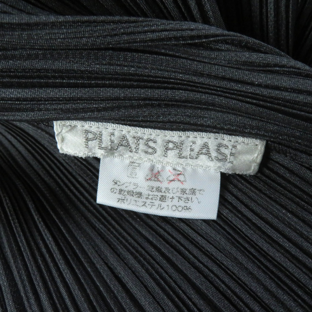 Excellent PLEATS PLEASE T-shirt U-neck Sleeveless gray polyester Women