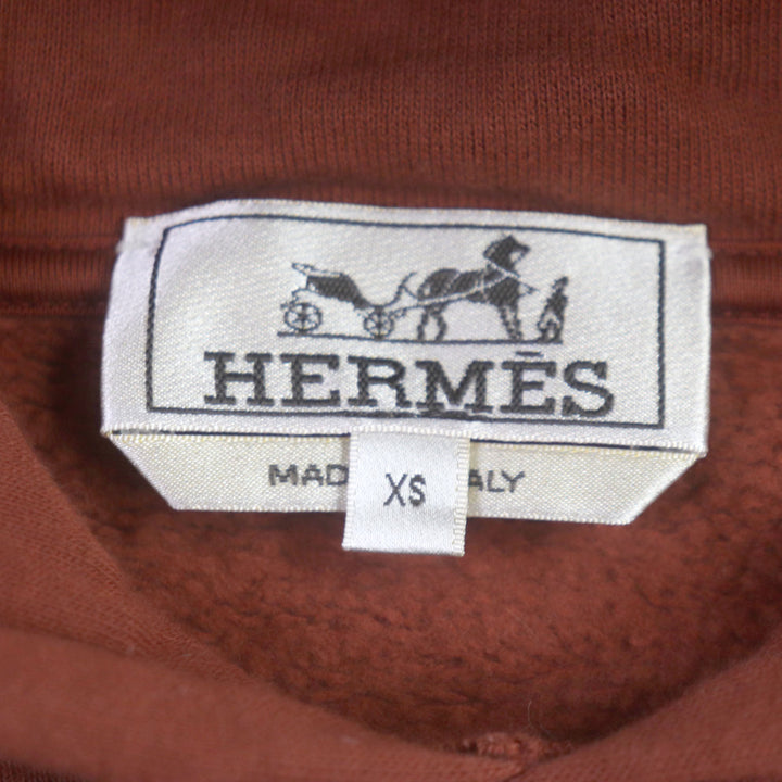 Great HERMES pullover Sport capsule hooded sweater Hooded, Red brown cotton mens XS