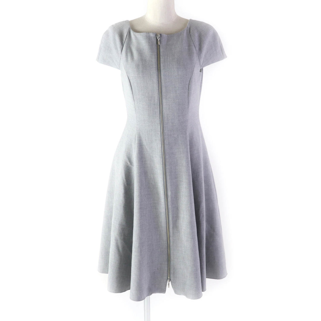 Great FOXEY NEW YORK COLLECTION one piece Double front zip flare dress 38 39236