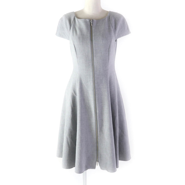Great FOXEY NEW YORK COLLECTION one piece Double front zip flare dress 38 39236
