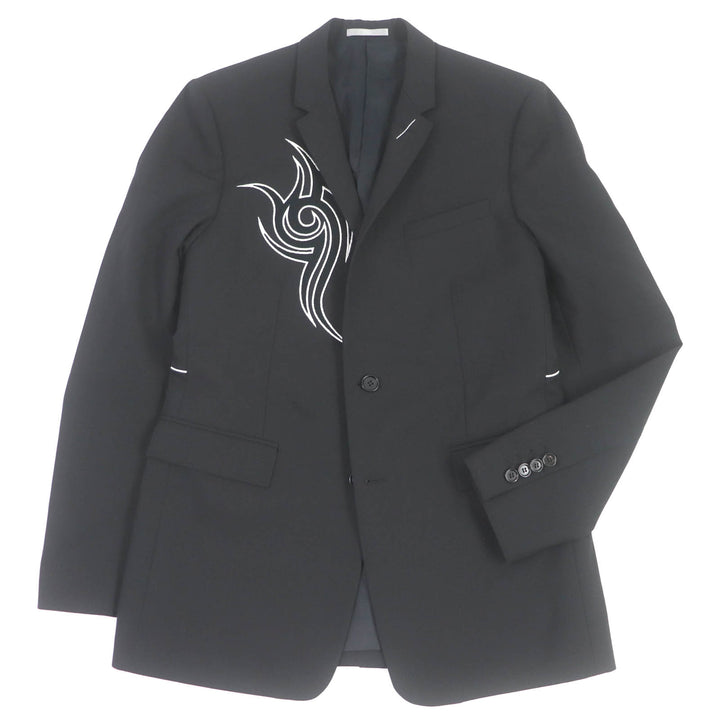 Excellent Dior HOMME tailored jacket black wool mens 48 833C255W2831