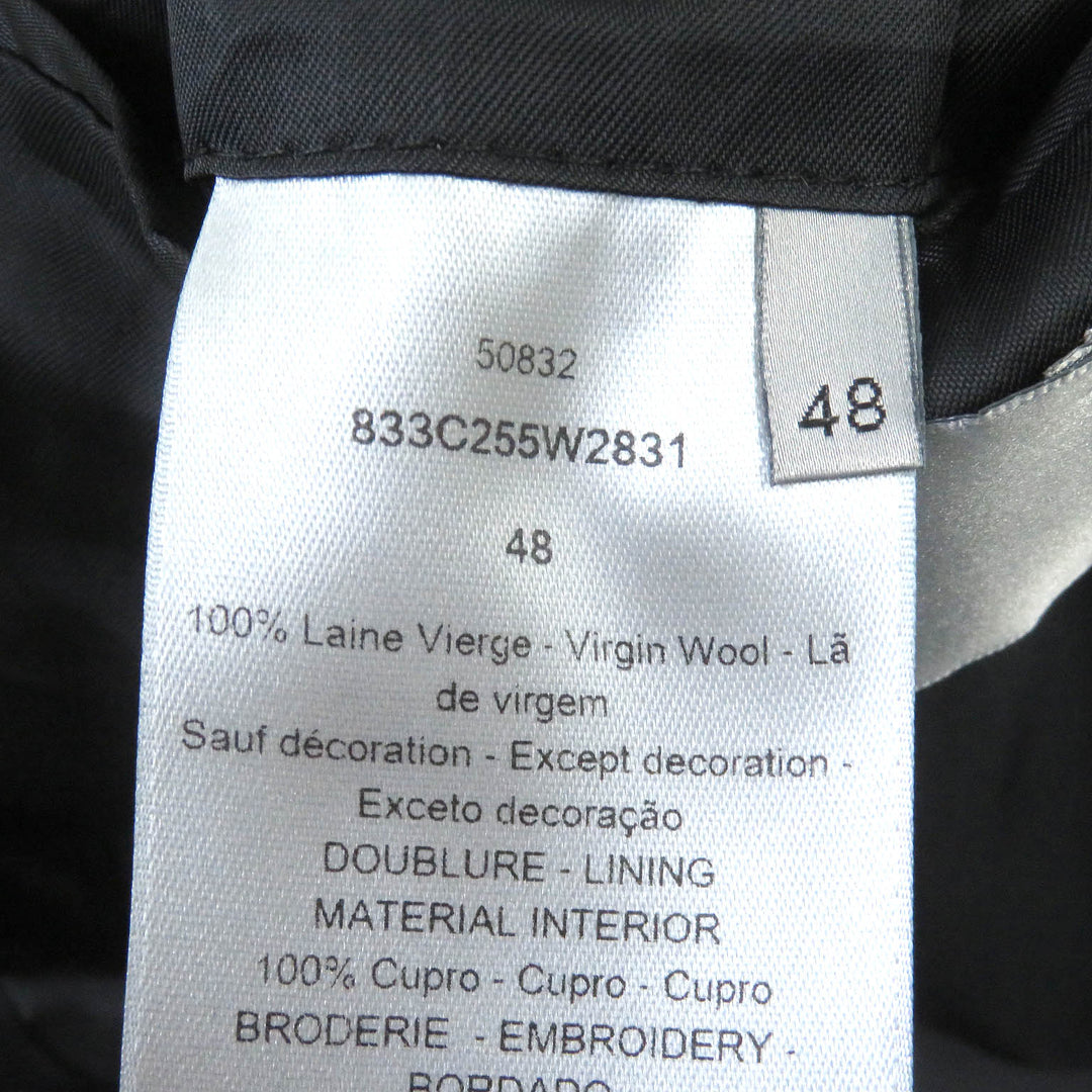 Excellent Dior HOMME tailored jacket black wool mens 48 833C255W2831