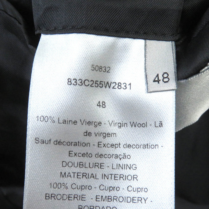 Excellent Dior HOMME tailored jacket black wool mens 48 833C255W2831