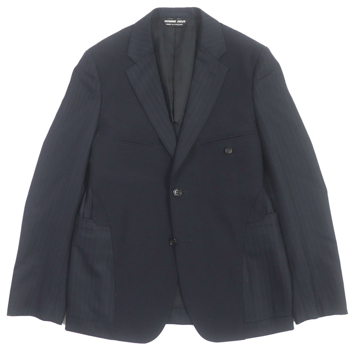 Excellent COMME des GARCONS HOMME DEUX tailored jacket Stripe Inside Out wool mens S