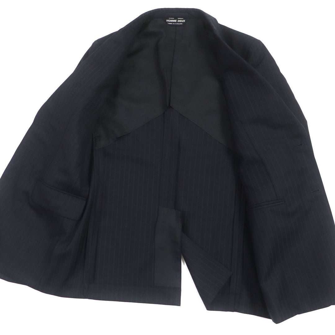 Excellent COMME des GARCONS HOMME DEUX tailored jacket Stripe Inside Out wool S