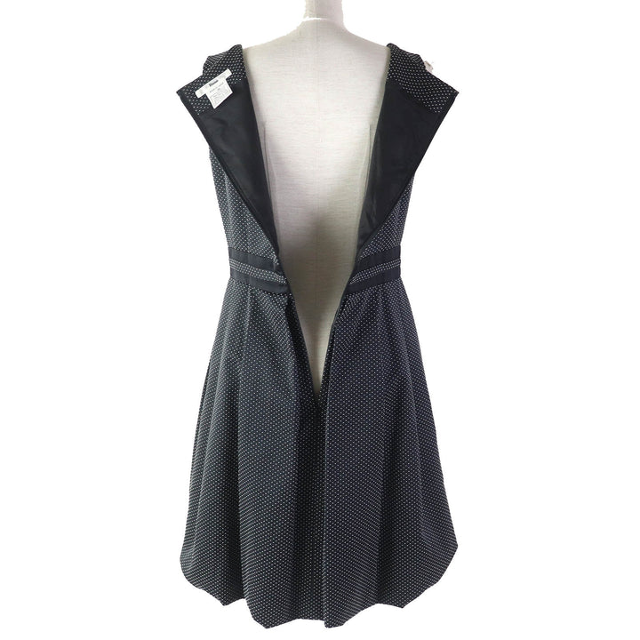Excellent Rene one piece TISSUE Dot Pattern Ribbon Silk Blend Sleeveless