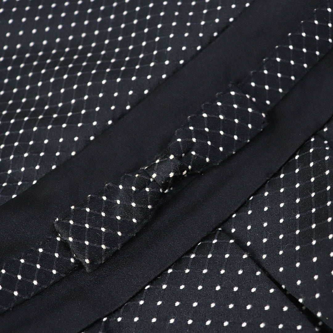 Excellent Rene one piece TISSUE Dot Pattern Ribbon Silk Blend Sleeveless
