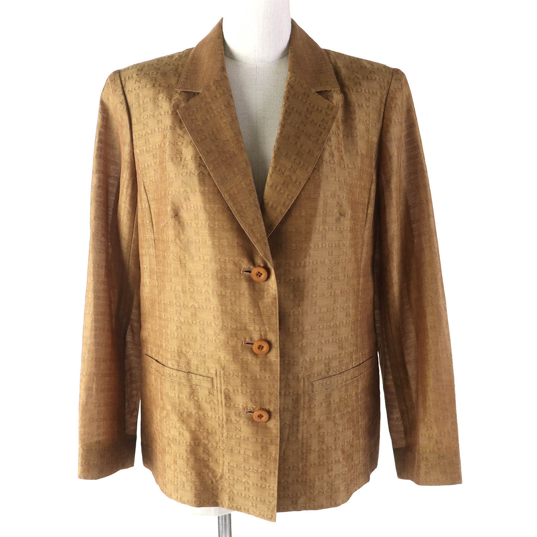 LEONARD FASHION tailored jacket All-over logo pattern Logo button cotton Women