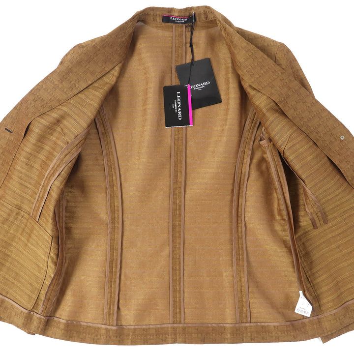 LEONARD FASHION tailored jacket All-over logo pattern Logo button cotton Women