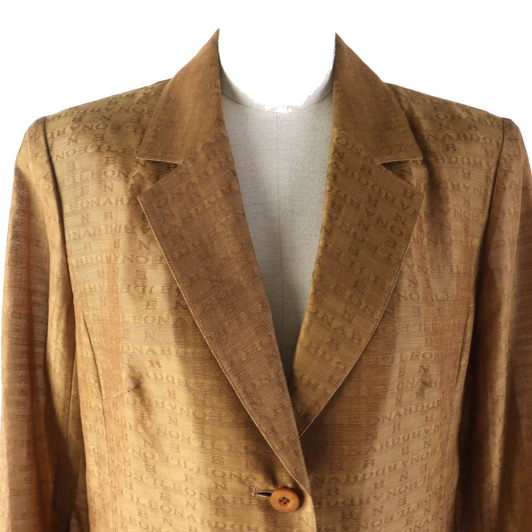 LEONARD FASHION tailored jacket All-over logo pattern Logo button cotton Women