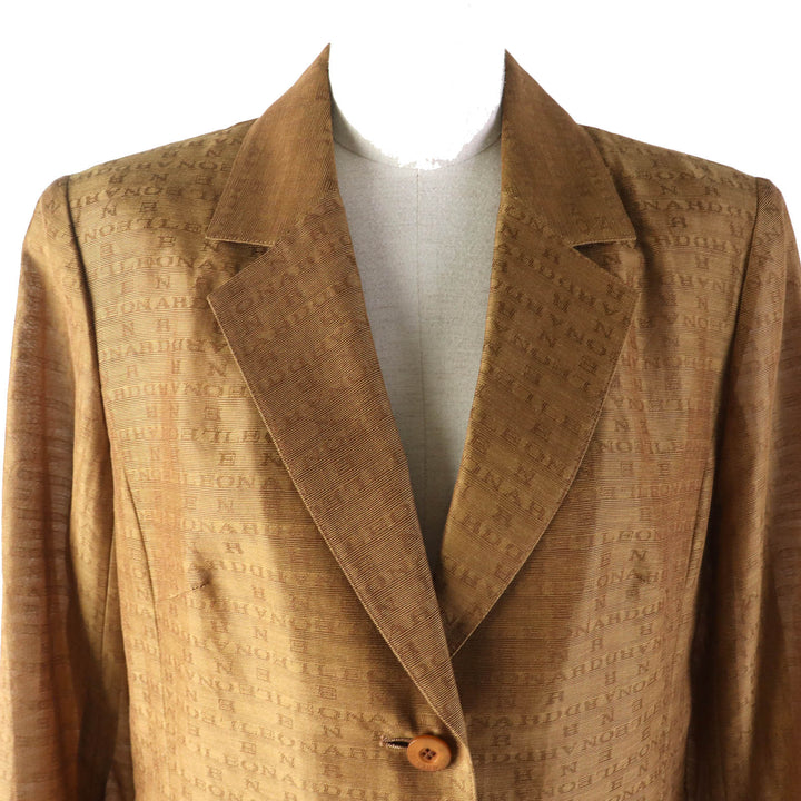 LEONARD FASHION tailored jacket All-over logo pattern Logo button cotton Women