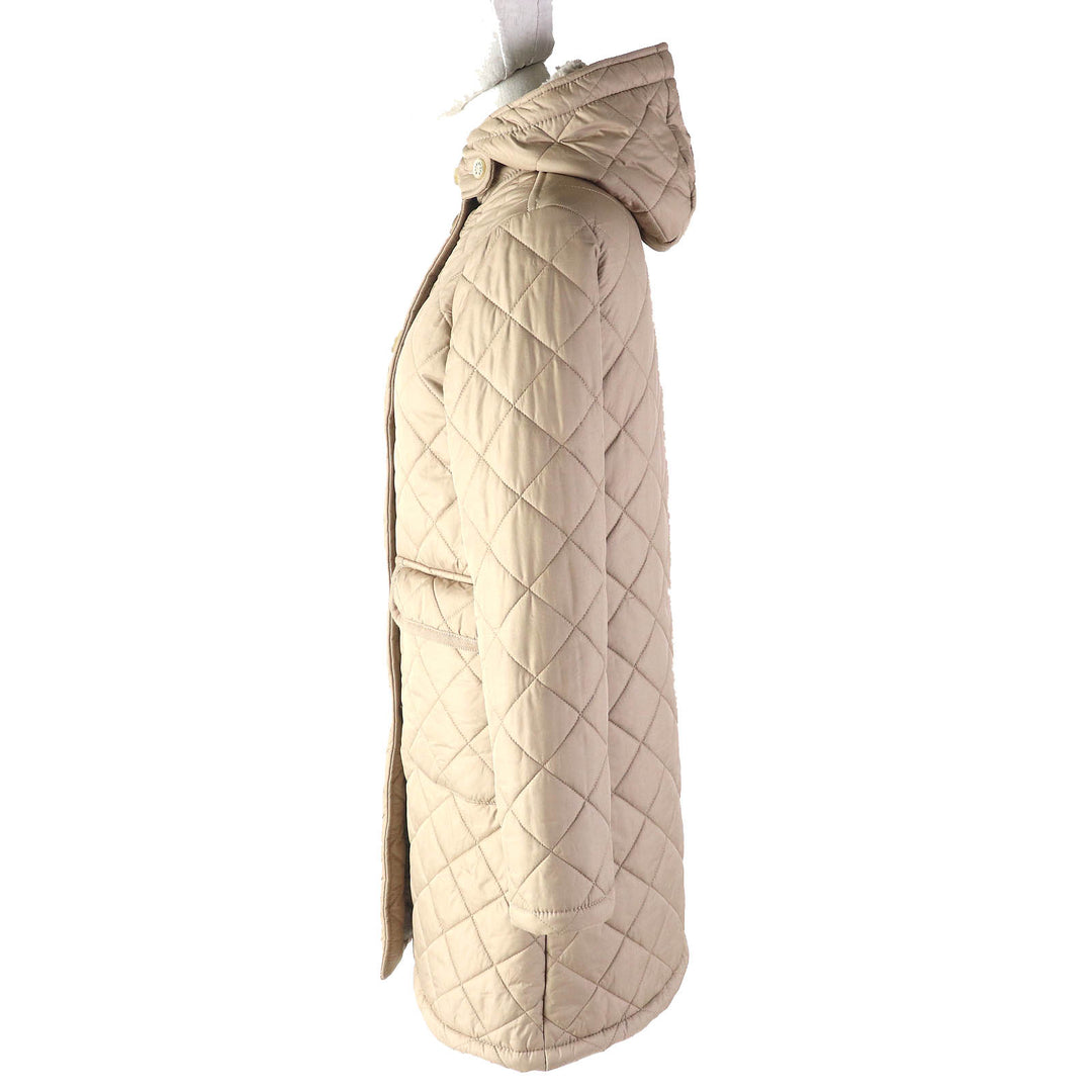 Mackintosh coat Grande Logo button Hooded Fleece lining Quilted Women