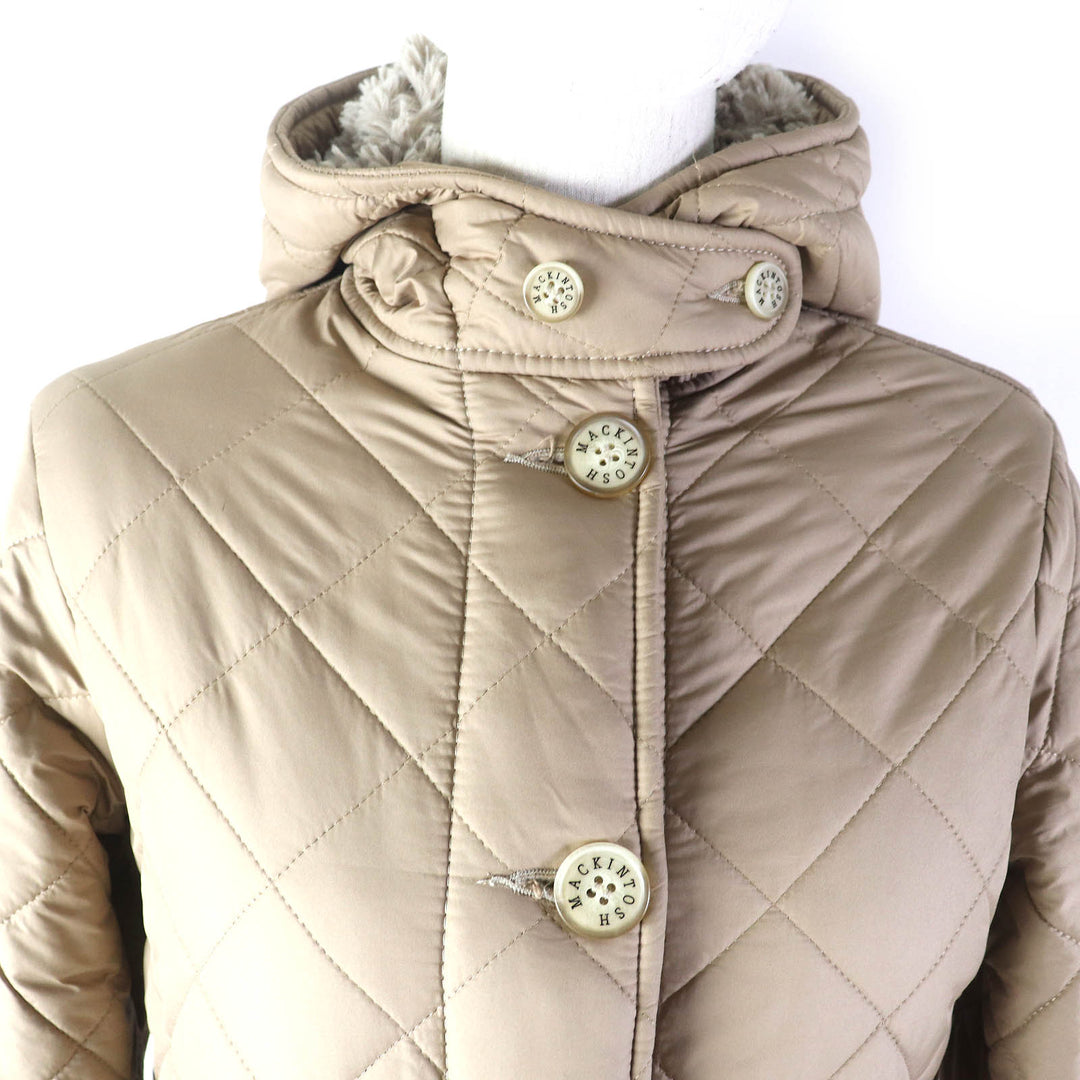 Mackintosh coat Grande Logo button Hooded Fleece lining Quilted Women