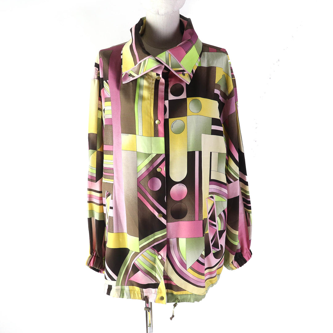 Excellent LEONARD FASHION Blouson Logo button all-over design jacket multicolor silk Women