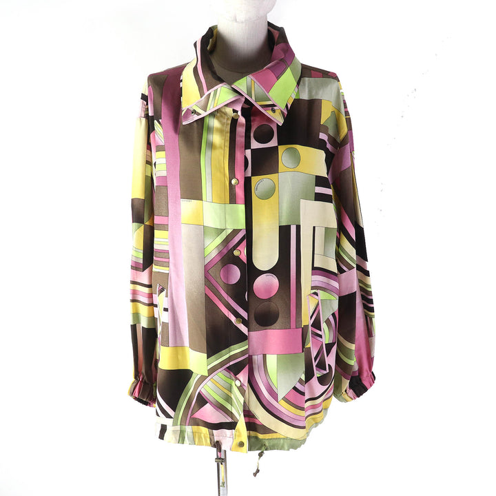 Excellent LEONARD FASHION Blouson Logo button all-over design jacket multicolor silk Women