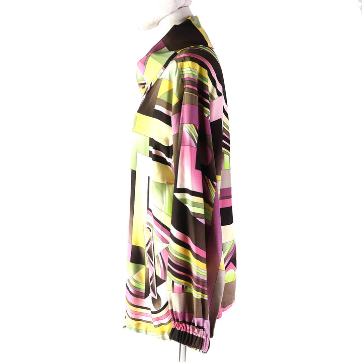 Excellent LEONARD FASHION Blouson Logo button all-over design jacket multicolor silk Women