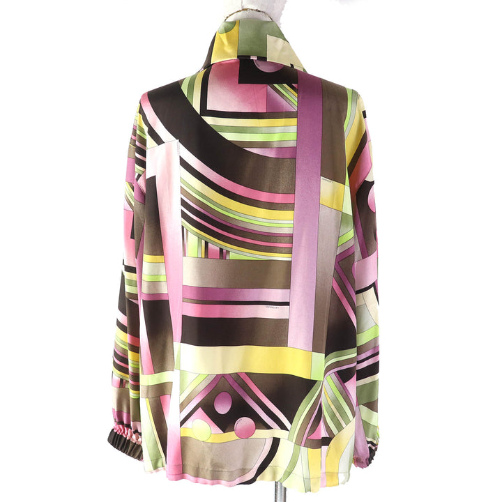 Excellent LEONARD FASHION Blouson Logo button all-over design jacket multicolor silk Women