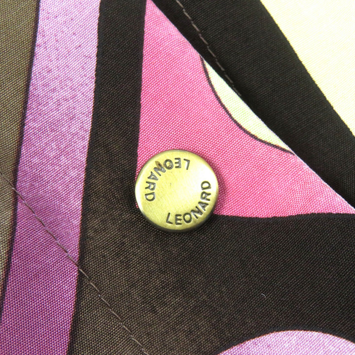 Excellent LEONARD FASHION Blouson Logo button all-over design jacket multicolor silk Women