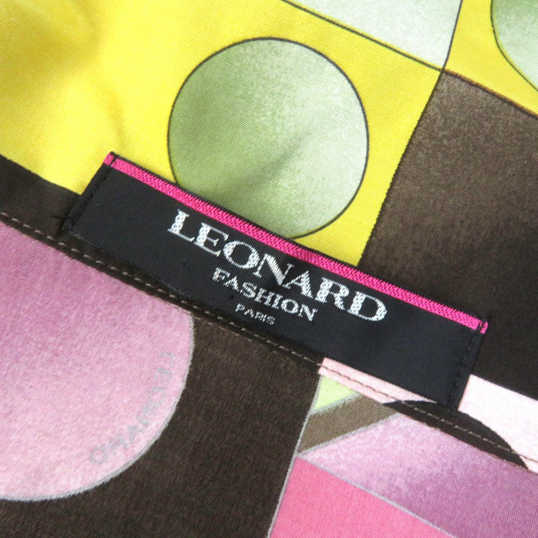 Excellent LEONARD FASHION Blouson Logo button all-over design jacket multicolor silk Women