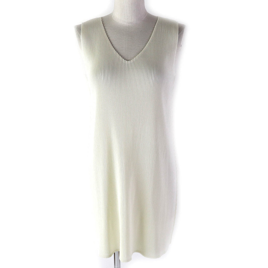 Excellent PLEATS PLEASE Tunic Sleeveless dress Ivory polyester Women 3 PP23-FT275