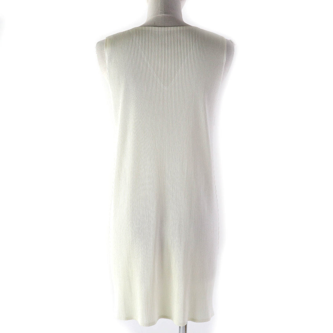 Excellent PLEATS PLEASE Tunic Sleeveless dress Ivory polyester Women 3 PP23-FT275