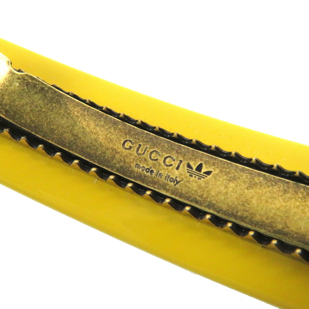 Excellent GUCCI×adidas hair accessory Trefoil logo barrette Yellow black Women 702940