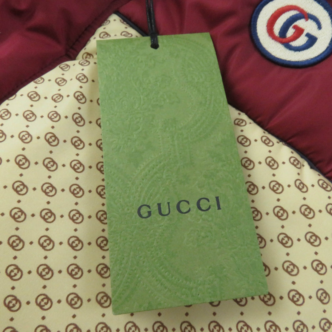 Pristine GUCCI Jacket GG parachute nylon Side web lines Bordeaux beige Women 42 663279