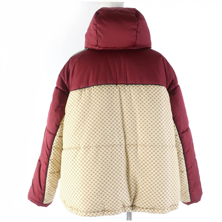 Pristine GUCCI Jacket GG parachute nylon Side web lines Bordeaux beige Women 42 663279
