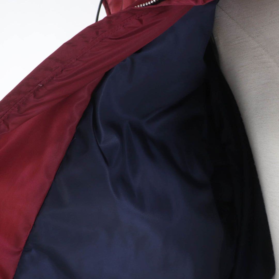 Pristine GUCCI Jacket GG parachute nylon Side web lines Bordeaux beige Women 42 663279