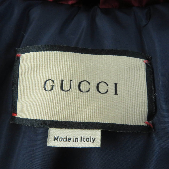 Pristine GUCCI Jacket GG parachute nylon Side web lines Bordeaux beige Women 42 663279