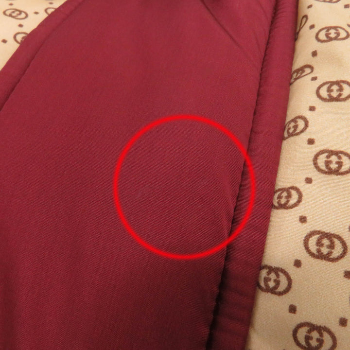 Pristine GUCCI Jacket GG parachute nylon Side web lines Bordeaux beige Women 42 663279
