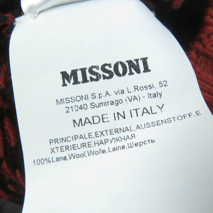 Excellent Missoni Knit cap Logo knitted hat Brown wool Women