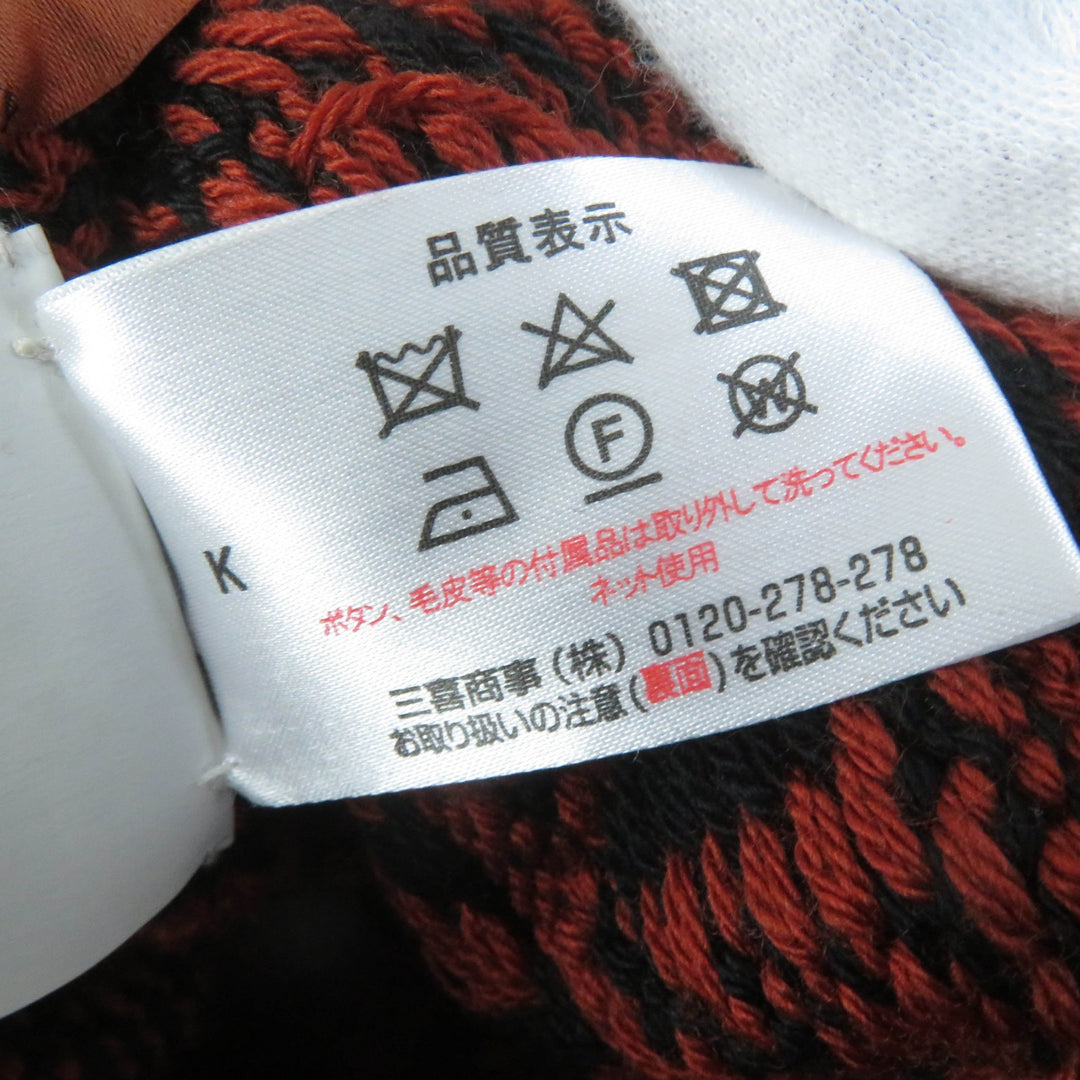 Excellent Missoni Knit cap Logo knitted hat Brown wool Women
