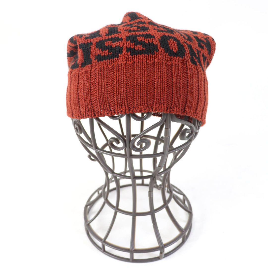 Excellent Missoni Knit cap Logo knitted hat Brown wool Women