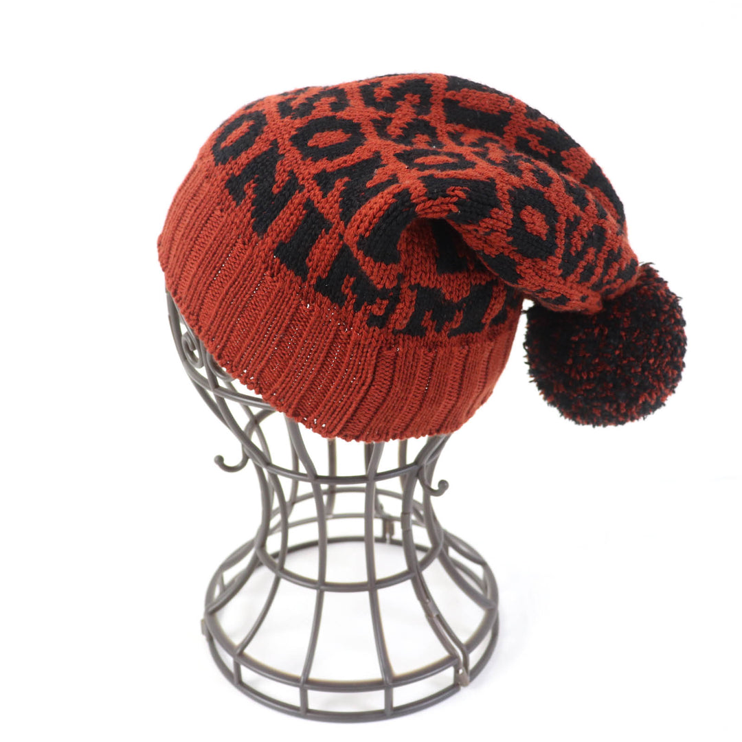 Excellent Missoni Knit cap Logo knitted hat Brown wool Women