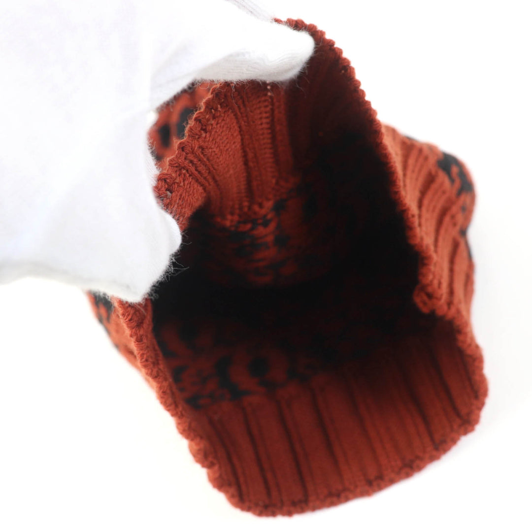 Excellent Missoni Knit cap Logo knitted hat Brown wool Women
