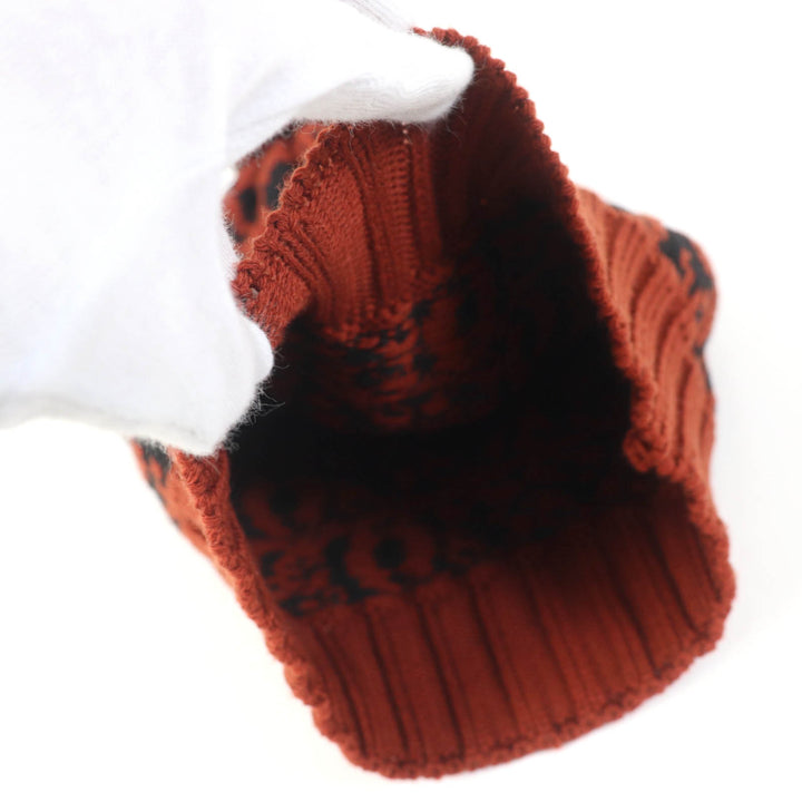 Excellent Missoni Knit cap Logo knitted hat Brown wool Women