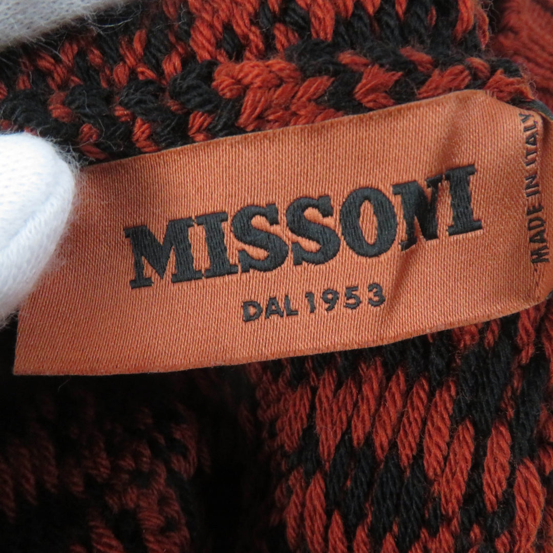 Excellent Missoni Knit cap Logo knitted hat Brown wool Women