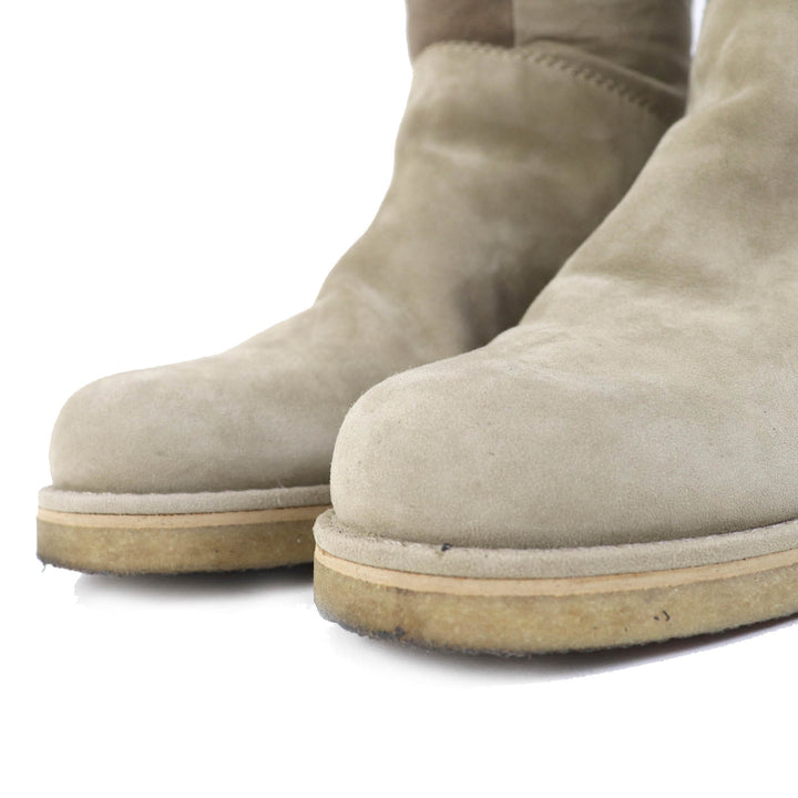 Excellent HERMES Knee-high boots Rare Margiela long shearling boots beige