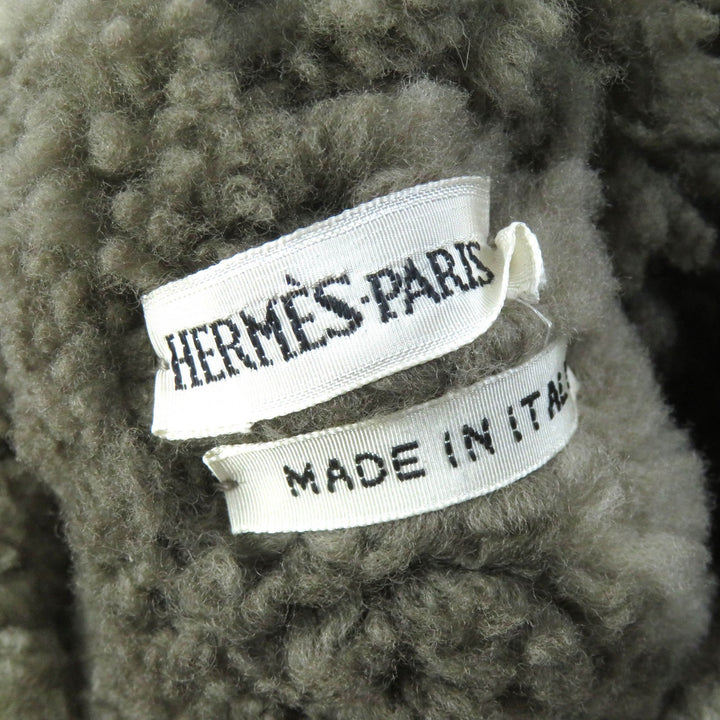 Excellent HERMES Knee-high boots Rare Margiela long shearling boots beige