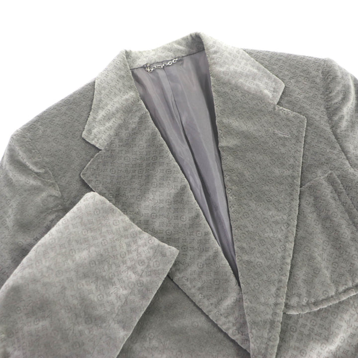 Great LOUIS VUITTON tailored jacket Monogram embossed single velour jacket mens 44