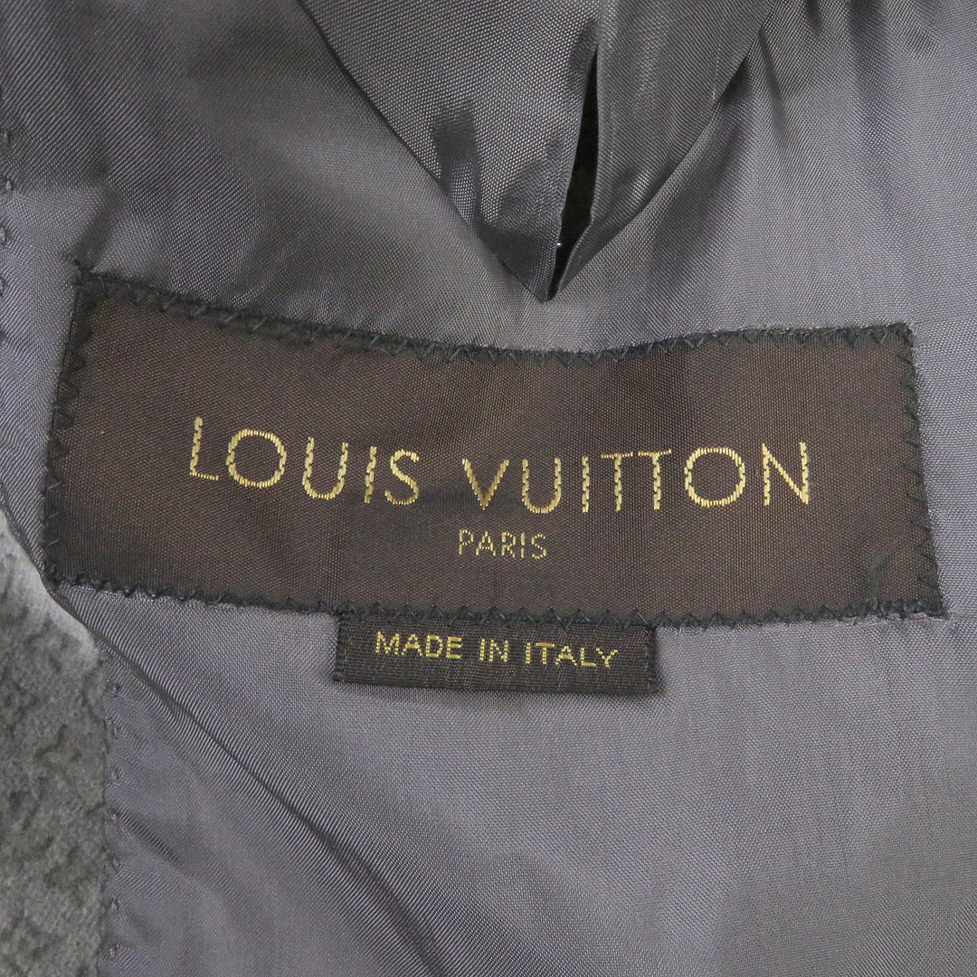 Great LOUIS VUITTON tailored jacket Monogram embossed single velour jacket mens 44
