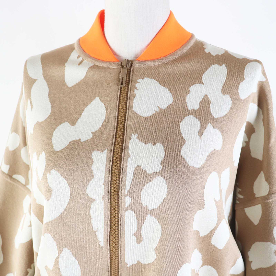 Pristine HERMES Jacket JUNGLE LOVE blouson / Beige Neon Orange silk Women 34 2H2816DR