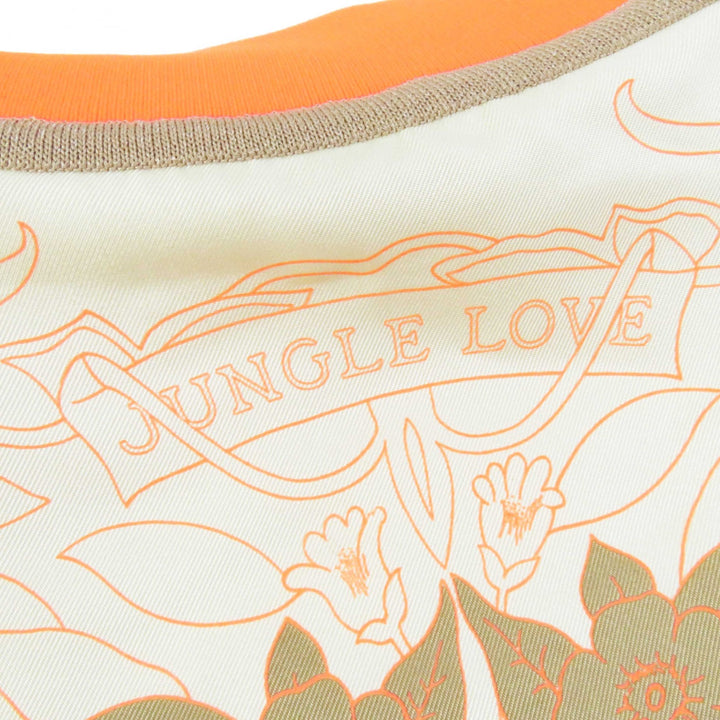 Pristine HERMES Jacket JUNGLE LOVE blouson / Beige Neon Orange silk Women 34 2H2816DR